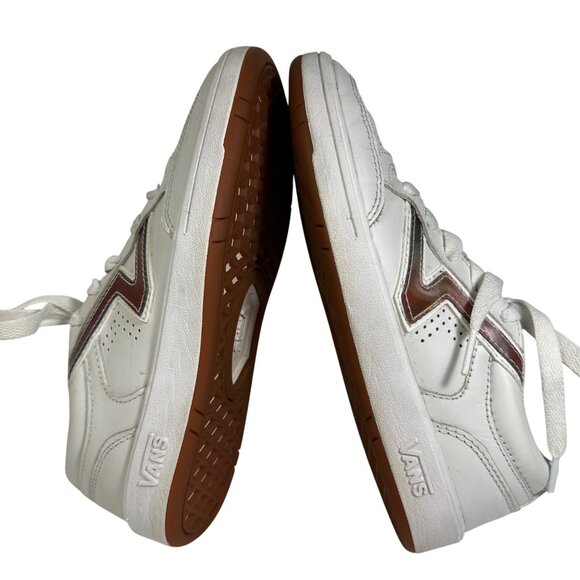 Vans Womens 6.5 Mens 5 White Leather Sneakers With Multicolor Accents Lace-Up - Picture 9 of 14